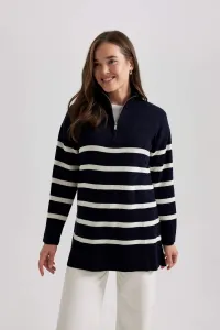 DEFACTO Regular Fit Polo Collar Striped Tunic