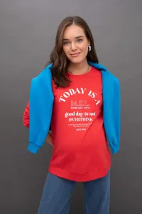DEFACTO Regular Fit Slogan Printed Maternity Sweatshirt #6977633