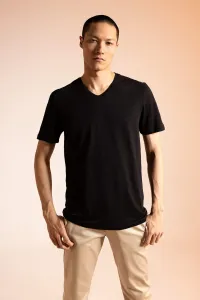 DEFACTO Slim Fit tričko s výstrihom do V Basic s krátkym rukávom #7539949