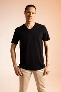 DEFACTO Slim Fit tričko s výstrihom do V Basic s krátkym rukávom #7539952