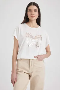 DEFACTO Traditional Crew Neck Butterfly Pattern Short Sleeve T-Shirt