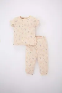 DEFACTO Baby Girl Crew Neck Floral Organic Cotton 2-pack Pajamas