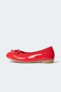 DEFACTO Girl's Flat Sole Red Faux Leather Patent Leather Flats #6614107