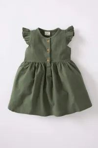 DEFACTO Baby Girl Short Sleeve Linen Look Dress