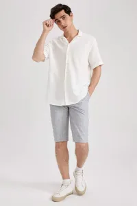 DEFACTO Regular Fit Lace-Up Linen Bermuda Shorts #8052435
