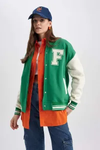 DEFACTO Coool Oversize Fit College Collar Bomber Jacket