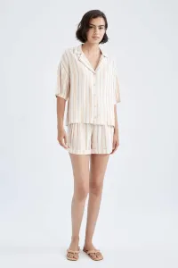 DEFACTO Relax Fit Striped Pocket Linen Shorts