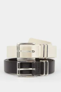 DEFACTO Woman Square Clasp Faux Leather Dual Classic Belt