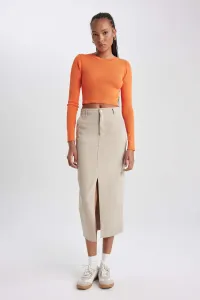 DEFACTO A Cut Wowen Fabrics Maxi Skirt #8013618