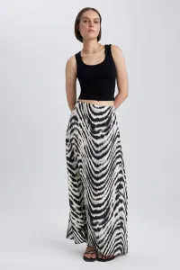 DEFACTO Straight Fit Zebra Desenli Maxi Skirt