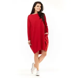 Červené športové šaty s dlhým rukávom pre dámy #4052495
