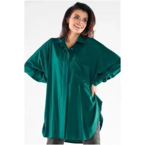 Dámska voľná košeľa zelenej farby