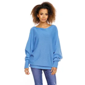Dámsky oversize sveter v modrej farbe #4049195