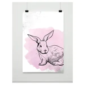 Dekoračný plagát do izby s obrázkom zajačika