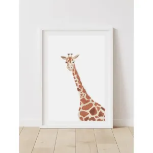 Detský dekoračný plagát so žirafou v akcii