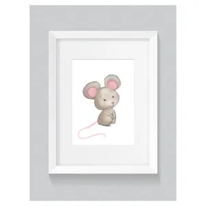 Detský plagát s maľovanou myškou
