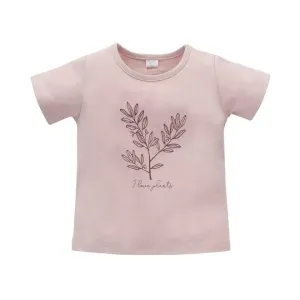 Dievčenské tričko s krátkym rukávom v ružovej farbe