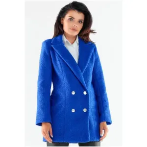 Elegantný dámsky kabát modrej farby
