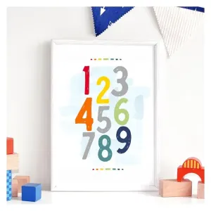 Plagát s farebnými číslami do detskej izby