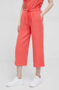 Nohavice Deha dámske, oranžová farba, rovné, vysoký pás