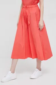 Nohavice Deha dámske, oranžová farba, široké, vysoký pás #8688420
