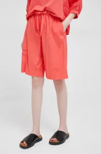 Šortky Deha dámske, oranžová farba, jednofarebné, vysoký pás #8835101
