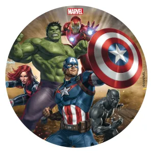 Jedlý obrázok na tortu Avengers 16 cm - Dekora