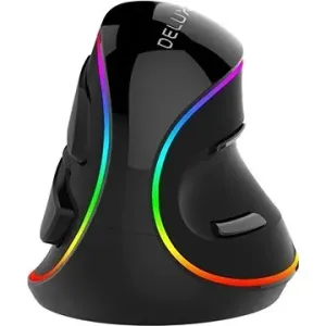 DELUX M618PR Rechargeable RGB Vertical mouse, čierna
