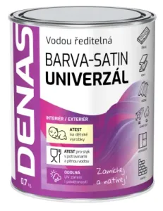 DENAS UNIVERZÁL SATIN - Univerzálna vodou riediteľná farba 0100 - biela 0,7 kg