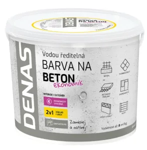 DENAS BETON EKONOMIK - Vodou riediteľná farba na betón 0110 - šedá 2,5 kg