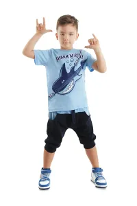 Denokids Shark'n Roll Boys T-shirt Capri Shorts Set