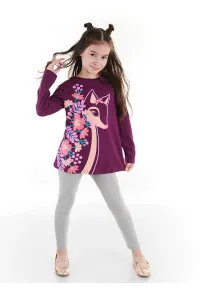 Denokids Ceylan Purple Girl's Tunic Tights Set