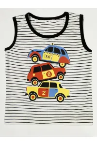 Denokids Taxi Boys Striped Sleeveless T-shirt