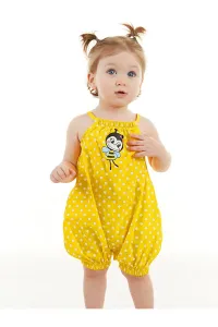 Denokids Bee Baby Girl Poplin Yellow Overalls #7799663