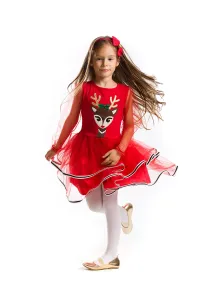 Denokids Tulle Deer Girl Red Christmas Tutu Dress