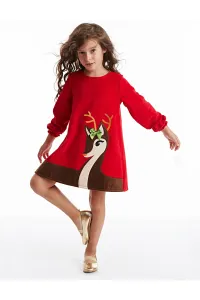 Denokids Baby Deer Girl Velvet Red Christmas Dress #5293009