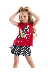 Denokids Balerína Zebra Dievčatá Detské tričko Šortky Set #6103361