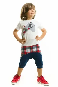 Denokids Dino Plaid Boy's T-shirt Shorts Set