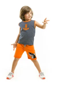 Denokids Orange Anchor Boys T-shirt Shorts Set #6048113