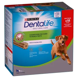 PURINA Dentalife Snacky pre starostlivosť o zuby pre veľkých psov(25-40 kg) - 18 tyčiniek (6 x 106 g)