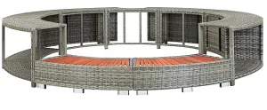 DEOKORK Set nábytku k mobilnej vírivke kruhovej (sivý umelý polyratan)