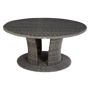 DEOKORK Ratanový stôl jedálenský BORNEO LUXURY priemer 160 cm (sivá) #8147784