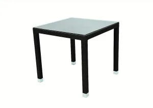 DEOKORK Záhradný ratanový stôl NAPOLI 80x80 cm (hnedá) #8147702