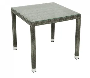 DEOKORK Záhradný ratanový stôl NAPOLI 80x80 cm (sivá) #8147757