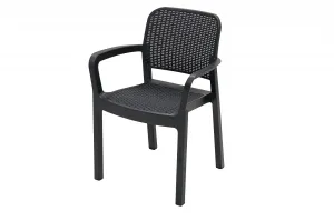 DEOKORK Záhradná plastová stolička KARA (antracit) #8135894