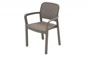 DEOKORK Záhradná plastová stolička KARA (cappuccino) #8135895