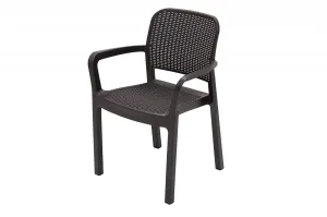 DEOKORK Záhradná plastová stolička KARA (hnedé) #8135896
