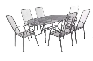 DEOKORK Záhradná kovová zostava OLIVIE 1+6 Stôl oválný 190x105 cm