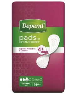 DEPEND NORMAL inkontinenčné vložky pre ženy, 9x25 cm, savosť 250 ml, 1x14 ks