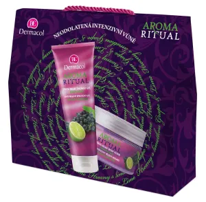 Dermacol Aroma Ritual Grape & Lime darčeková kazeta sprchovací gél 250 ml + telový peeling 200 ml pre ženy